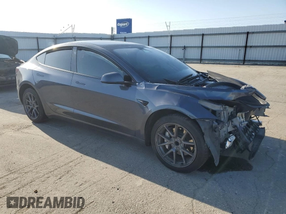 2023 Tesla Model 3 with VIN 5YJ3E1EA9PF714646, listed as a Copart auction lot 51551455 with 29,611 mi miles and Salvage Title. Bid and sale history available at DreamBid. Image 4.