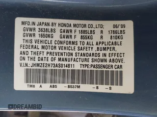 2010 Honda Insight EX with VIN JHMZE2H73AS014811, listed as a IAAI auction lot 42517559 with 173,579 mi miles and . Bid and sale history available at DreamBid. Image 9.