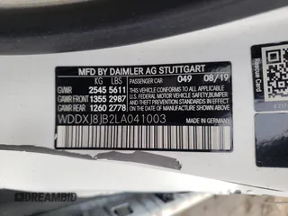 2020 Mercedes-Benz S 63 AMG with VIN WDDXJ8JB2LA041003, listed as a Copart auction lot 43988115 with Not Provided miles and Salvage Title. Bid and sale history available at DreamBid. Image 12.