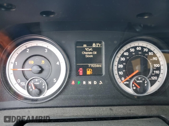 2013 Ram 3500 Tradesman with VIN 3C63R3CL7DG599479, listed as a Copart auction lot 71353114 with 77,694 mi miles and Salvage Title. Bid and sale history available at carsss.com. Image 9.