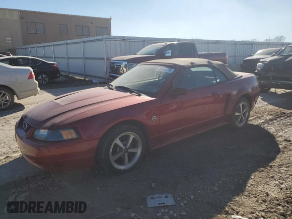 2004 Ford Mustang Deluxe with VIN 1FAFP44684F168134, listed as a Copart auction lot 46898385 with 124,391 mi miles and Salvage Title. Bid and sale history available at carsss.com. Image 1.