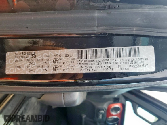 2020 Jeep Wrangler Rubicon with VIN 1C4HJXCG3LW212460, listed as a Copart auction lot 57546715 with 33,085 mi miles and Salvage title. Bid and sale history available at DreamBid. Image 13.