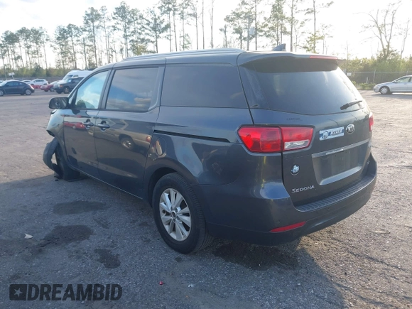 2016 Kia Sedona LX with VIN KNDMB5C10G6084583, listed as a IAAI auction lot 41744644 with 1 mi miles. Bid and sale history available at carsss.com. Image 3.