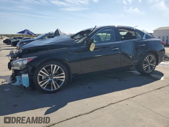 2021 Infiniti Q50 Signature Edition with VIN JN1EV7CPXMM700442, listed as a Copart auction lot 77664694 with Not provided miles and Non repairable. Bid and sale history available at DreamBid. Image 1.