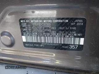 2019 Mitsubishi Outlander Sport SE 2.0 with VIN JA4AP4AUXKU005513, listed as a IAAI auction lot 41353888 with 144,070 mi miles. Bid and sale history available at carsss.com. Image 9.