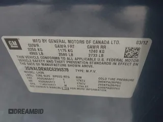 2012 Chevrolet Equinox LT w/1LT with VIN 2GNALDEK6C6299378, listed as a IAAI auction lot 42017940 with 133,560 mi miles. Bid and sale history available at carsss.com. Image 9.