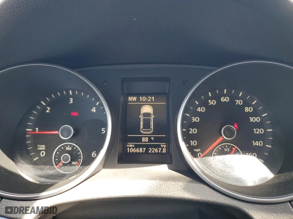 2012 Volkswagen Golf TDI with VIN WVWMM7AJ1CW316241, listed as a Copart auction lot 55804234 with 106,687 mi miles and Clean Title. Bid and sale history available at carsss.com. Image 9.