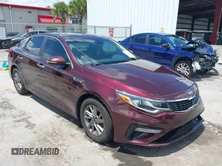 2019 Kia Optima LX with VIN 5XXGT4L37KG343201, listed as a IAAI auction lot 39762841 with 86,146 mi miles and . Bid and sale history available at DreamBid. Image 1.