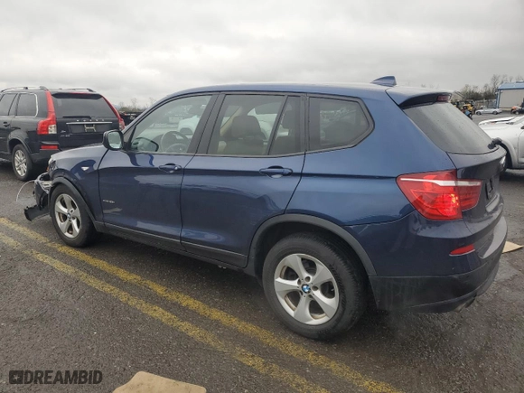 2011 BMW X3 28i with VIN 5UXWX5C50BLW13701, listed as a Copart auction lot 52257955 with 188,103 mi miles and Salvage Title. Bid and sale history available at carsss.com. Image 2.