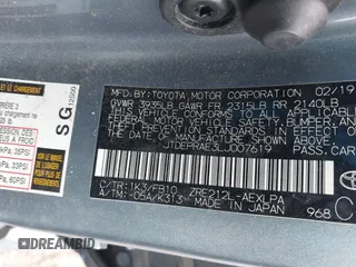 2020 Toyota Corolla LE with VIN JTDEPRAE3LJ007619, listed as a IAAI auction lot 41890730 with 43,481 mi miles. Bid and sale history available at carsss.com. Image 9.