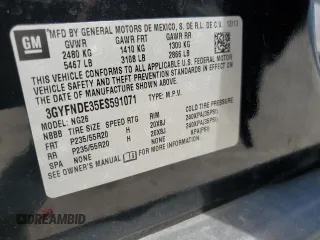 2014 Cadillac SRX Premium Collection with VIN 3GYFNDE35ES591071, listed as a Copart auction lot 57891265 with 134,560 mi miles and Salvage title. Bid and sale history available at DreamBid. Image 13.