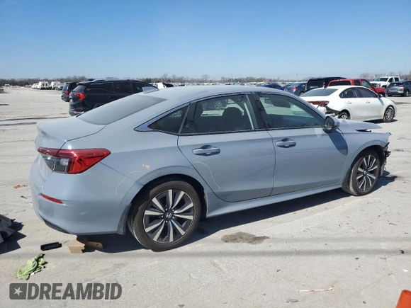 2024 Honda Civic Sedan EX with VIN 2HGFE1F78RH307996, listed as a Copart auction lot 46915995 with 12,324 mi miles and Salvage Title. Bid and sale history available at carsss.com. Image 3.