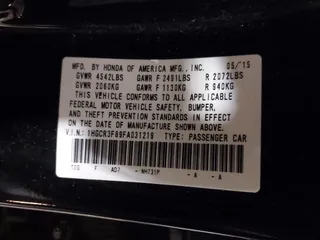 2015 Honda Accord Sedan EX-L with VIN 1HGCR3F89FA031219, listed as a IAAI auction lot 41085130 with 75,684 mi miles. Bid and sale history available at carsss.com. Image 9.