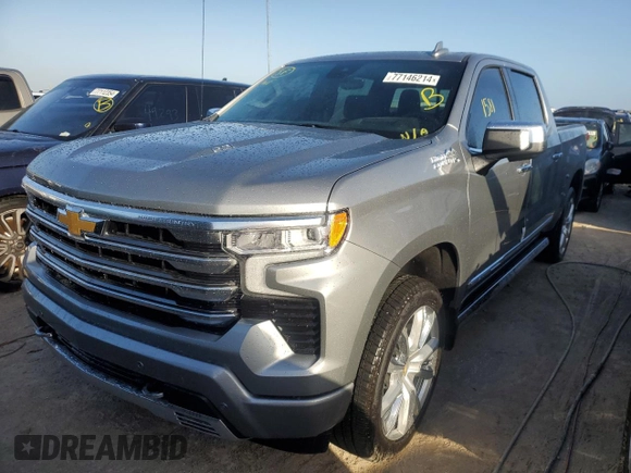 2024 Chevrolet Silverado 1500 High Country with VIN 1GCUDJEL5RZ310359, listed as a Copart auction lot 77146214 with 1,581 mi miles and Non Repairable. Bid and sale history available at DreamBid. Image 1.
