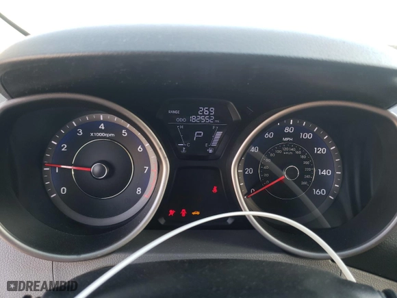 2013 Hyundai Elantra GLS PZEV with VIN KMHDH4AEXDU591279, listed as a Copart auction lot 49437925 with 182,552 mi miles and Salvage Title. Bid and sale history available at carsss.com. Image 9.