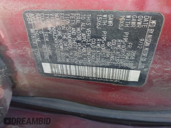 2013 Nissan Cube SL z VIN JN8AZ2KR1DT300088, wystawiony jako IAAI lot #42263059 z przebiegiem 186 538 mil mil oraz . Historia ofert i sprzedaży dostępna na DreamBid. Obrazek 9.