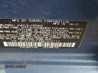 2021 Subaru Crosstrek Premium z VIN JF2GTAEC4MH369712, wystawiony jako IAAI lot #41911463 z przebiegiem 39 454 mil mil oraz . Historia ofert i sprzedaży dostępna na DreamBid. Obrazek 9.