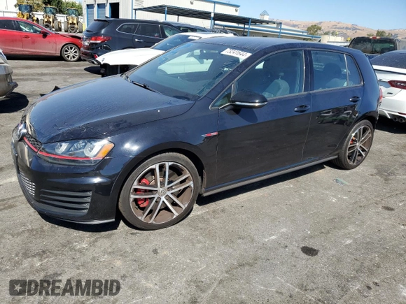 2017 Volkswagen Golf GTI S with VIN 3VW447AUXHM021086, listed as a Copart auction lot 73241644 with 72,667 mi miles and Salvage Title. Bid and sale history available at carsss.com. Image 1.
