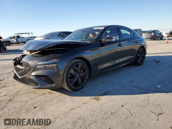 2023 Genesis G70 3.3T with VIN KMTG54TE1PU129108, listed as a Copart auction lot 89346275 with 22,457 mi miles and Salvage Title. Bid and sale history available at DreamBid. Image 1.