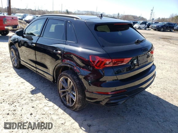 2022 Audi Q3 S line Premium Plus with VIN WA1EECF36N1148238, listed as a Copart auction lot 46962973 with 2,656 mi miles and . Bid and sale history available at DreamBid. Image 2.