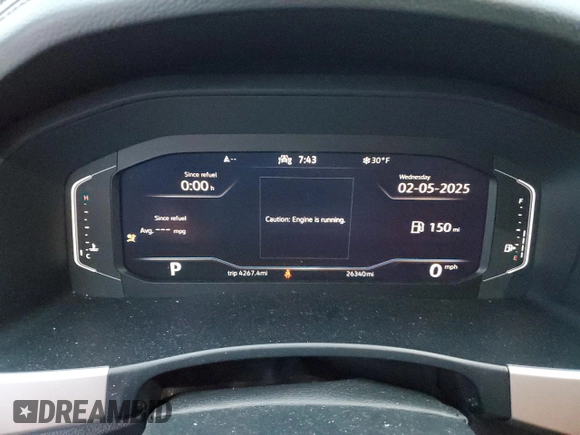 2023 Volkswagen Atlas SE with VIN 1V2JR2CA4PC537049, listed as a Copart auction lot 44129915 with 26,340 mi miles and Salvage title. Bid and sale history available at DreamBid. Image 9.