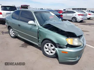 2003 Hyundai Accent GL with VIN KMHCG35C53U277734, listed as a IAAI auction lot 42085996 with 108,369 mi miles. Bid and sale history available at carsss.com. Image 1.