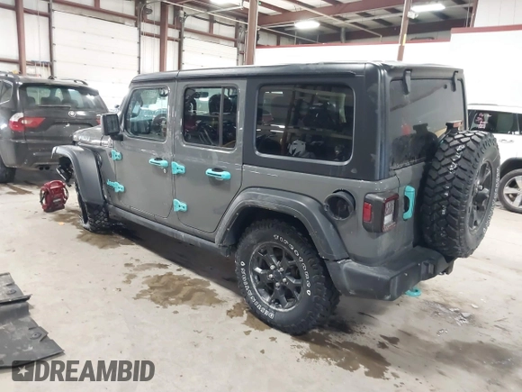 2021 Jeep Wrangler Unlimited Sport S with VIN 1C4HJXDN9MW819753, listed as a IAAI auction lot 41415569 with 43,263 mi miles and . Bid and sale history available at DreamBid. Image 3.