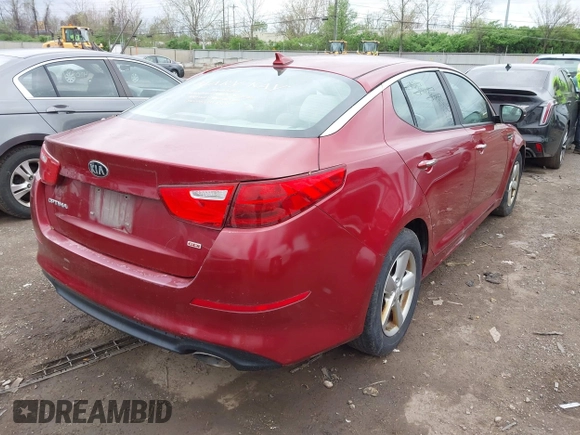 2015 Kia Optima LX with VIN 5XXGM4A75FG418535, listed as a IAAI auction lot 42087315 with 152,800 mi miles. Bid and sale history available at carsss.com. Image 4.