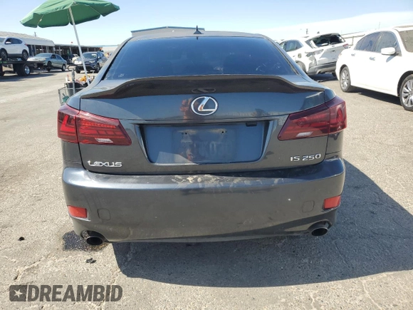 2008 Lexus IS 250 with VIN JTHBK262282078897, listed as a Copart auction lot 61847265 with 261,245 mi miles and Salvage title. Bid and sale history available at DreamBid. Image 6.
