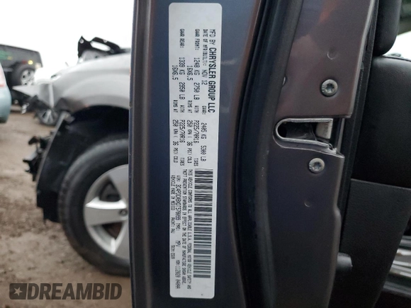 2013 Dodge Journey American Value with VIN 3C4PDCABXDT578099, listed as a Copart auction lot 48867795 with 187,338 mi miles and Salvage title. Bid and sale history available at DreamBid. Image 12.