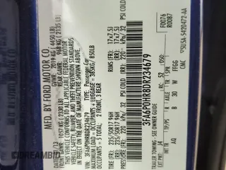 2013 Ford Fusion SE with VIN 3FA6P0HR8DR234679, listed as a Copart auction lot 45357715 with 128,088 mi miles and Salvage Title. Bid and sale history available at carsss.com. Image 12.