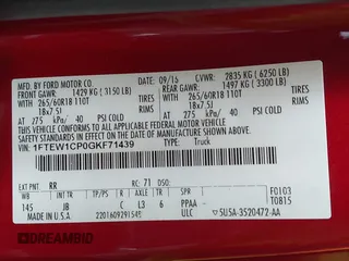 2016 Ford F-150 XL с VIN 1FTEW1CP0GKF71439, выставлен на аукционе IAAI как лот 42780485 с пробегом 91 203 миль миль и . История ставок и продаж доступна на DreamBid. Изображение 9.