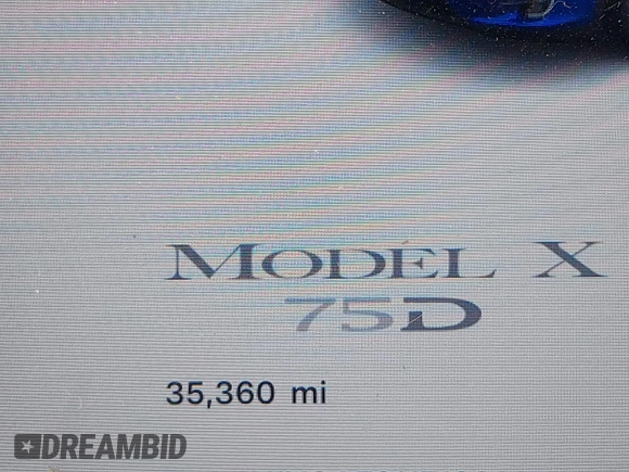 2018 Tesla Model X 75D with VIN 5YJXCAE21JF132628, listed as a IAAI auction lot 42081282 with 35,360 mi miles and . Bid and sale history available at carsss.com. Image 7.