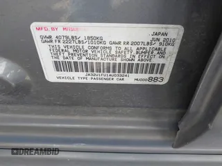 2010 Mitsubishi Lancer DE with VIN JA32U1FU1AU033241, listed as a IAAI auction lot 41805976 with 214,606 mi miles. Bid and sale history available at carsss.com. Image 9.
