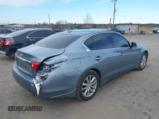 2015 Infiniti Q50 with VIN JN1BV7AR0FM392708, listed as a IAAI auction lot 41593006 with 109,066 mi miles. Bid and sale history available at carsss.com. Image 4.