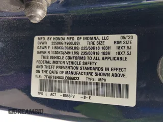 2020 Honda CR-V EX-L z VIN 7FART6H8XLE006023, wystawiony jako IAAI lot #41915468 z przebiegiem Nie podano mil oraz . Historia ofert i sprzedaży dostępna na DreamBid. Obrazek 9.
