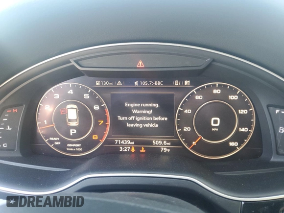 2017 Audi Q7 Premium Plus with VIN WA1LABF70HD036540, listed as a Copart auction lot 46461145 with 71,439 mi miles and Salvage Title. Bid and sale history available at carsss.com. Image 9.
