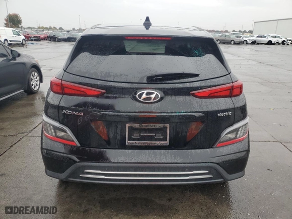 2023 Hyundai Kona Electric Limited with VIN KM8K53AG7PU173651, listed as a Copart auction lot 79267194 with 9,122 mi miles and Salvage Title. Bid and sale history available at carsss.com. Image 6.
