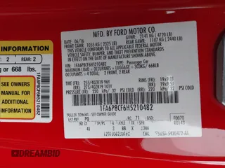 2017 Ford Mustang GT with VIN 1FA6P8CF6H5210482, listed as a IAAI auction lot 42030645 with Not Provided miles and . Bid and sale history available at carsss.com. Image 9.