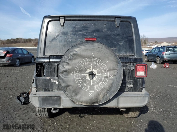 2019 Jeep Wrangler Unlimited Sport with VIN 1C4HJXDG2KW566080, listed as a Copart auction lot 44559215 with 84,646 mi miles and Salvage Title. Bid and sale history available at carsss.com. Image 6.