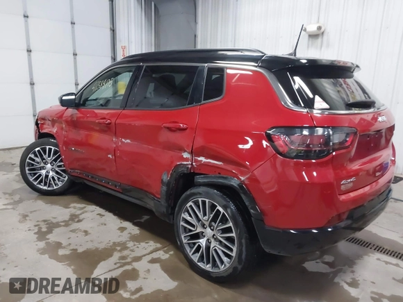 2023 Jeep Compass (RED) Edition with VIN 3C4NJDCN3PT524273, listed as a IAAI auction lot 41389105 with 10,453 mi miles and . Bid and sale history available at carsss.com. Image 3.