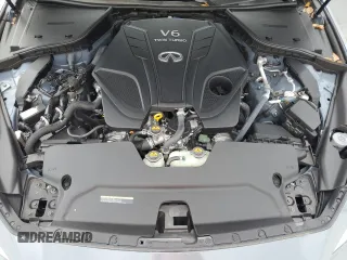 2024 Infiniti Q50 Red Sport 400 with VIN JN1FV7DP0RM660155, listed as a Copart auction lot 44143915 with 5,521 mi miles and Salvage Title. Bid and sale history available at DreamBid. Image 11.