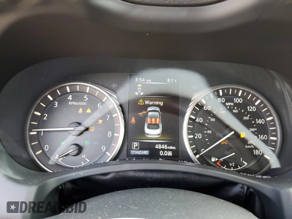 2024 Infiniti Q50 Luxe with VIN JN1EV7BR6RM630092, listed as a Copart auction lot 56903184 with 4,846 mi miles and Salvage Title. Bid and sale history available at DreamBid. Image 9.