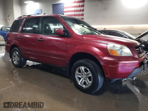 2003 Honda Pilot EX with VIN 2HKYF18553H562314, listed as a Copart auction lot 82416424 with 185,200 mi miles and Salvage Title. Bid and sale history available at DreamBid. Image 4.