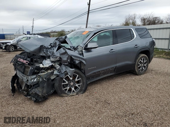 2020 GMC Acadia SLE z VIN 1GKKNKLA1LZ167028, wystawiony jako Copart lot #42650345 z przebiegiem Nie podano mil oraz Czysty tytuł • Clean title. Historia ofert i sprzedaży dostępna na DreamBid. Obrazek 1.