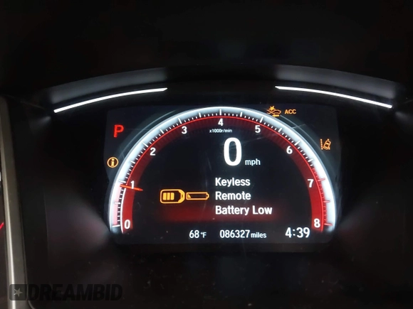 2019 Honda Civic Sedan Sport with VIN 19XFC2F85KE007482, listed as a IAAI auction lot 41545624 with 86,327 mi miles. Bid and sale history available at carsss.com. Image 15.