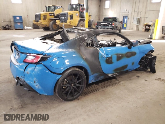 2022 Toyota GR86 Premium with VIN JF1ZNBE16N9757158, listed as a Copart auction lot 83447984 with 0 mi miles and Salvage Title. Bid and sale history available at carsss.com. Image 3.