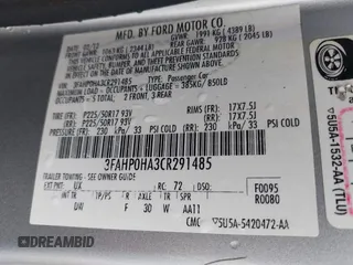 2012 Ford Fusion SE with VIN 3FAHP0HA3CR291485, listed as a IAAI auction lot 42029338 with 153,217 mi miles and . Bid and sale history available at DreamBid. Image 9.