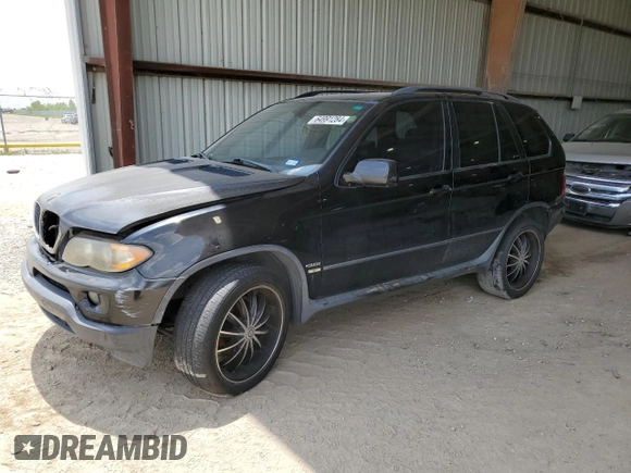 2004 BMW X5 3.0i with VIN 5UXFA13564LU24953, listed as a Copart auction lot 64991284 with 166,859 mi miles and Salvage Title. Bid and sale history available at carsss.com. Image 1.