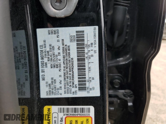 2023 Ford Bronco Sport Big Bend z VIN 3FMCR9B64PRD00235, wystawiony jako Copart lot #53179885 z przebiegiem 28 439 mil mil oraz Szkoda całkowita • Salvage title. Historia ofert i sprzedaży dostępna na DreamBid. Obrazek 13.